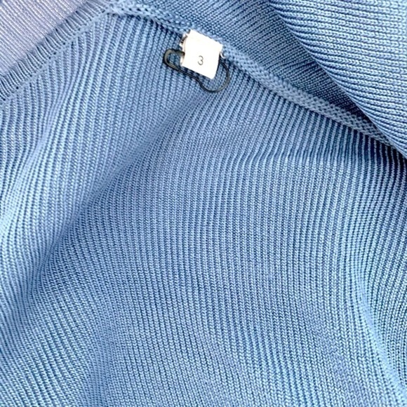 Sandro Barba ruffle trim cardigan in blue NWOT - Picture 6 of 8